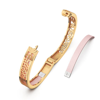 Shophouse Pink Monsoon Ripples - Extra Slim Bangle Gold