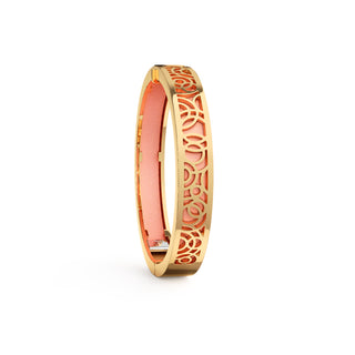 Crossandra Orange Monsoon Ripples - Extra Slim Bangle Gold