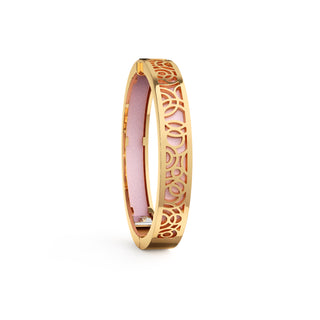 Frangipani Pink Monsoon Ripples - Extra Slim Bangle Gold