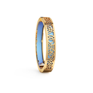 Gazebo Blue Monsoon Ripples - Extra Slim Bangle Gold