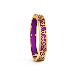 Orchid Purple Monsoon Ripples - Extra Slim Bangle Gold