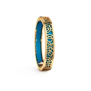 Peacock Green Monsoon Ripples - Extra Slim Bangle Gold