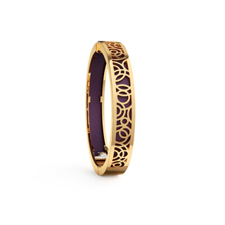 Deep Plum Monsoon Ripples - Extra Slim Bangle Gold
