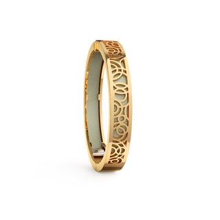 Shophouse Olive Monsoon Ripples - Extra Slim Bangle Gold