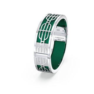 Emerald Green Nanyang Dream - Slim Bangle - Sterling Silver