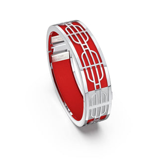 Firecracker Red Nanyang Dream - Slim Bangle - Sterling Silver