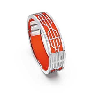 Lava Orange Nanyang Dream - Slim Bangle - Sterling Silver