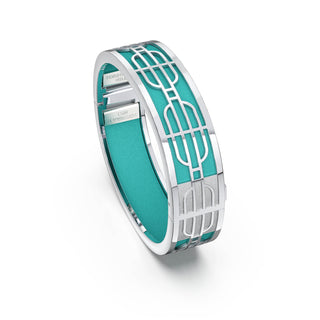 Shophouse Teal Nanyang Dream - Slim Bangle - Sterling Silver