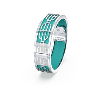 Shophouse Teal Nanyang Dream - Slim Bangle - Sterling Silver