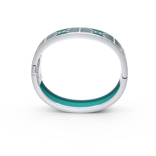 Shophouse Teal Nanyang Dream - Slim Bangle - Sterling Silver