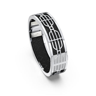Obsidian Black Nanyang Dream - Slim Bangle - Sterling Silver
