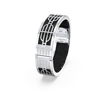 Obsidian Black Nanyang Dream - Slim Bangle - Sterling Silver