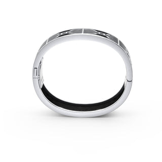 Obsidian Black Nanyang Dream - Slim Bangle - Sterling Silver