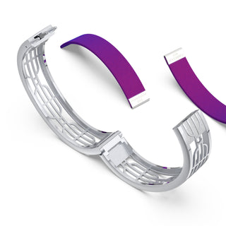 Orchid Purple Nanyang Dream - Slim Bangle - Sterling Silver