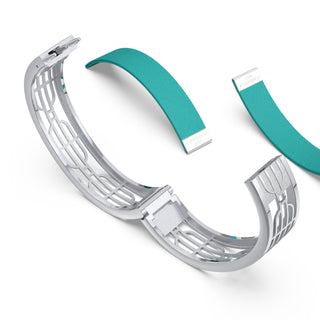 Shophouse Teal Nanyang Dream - Slim Bangle - Sterling Silver