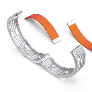 Sunset Orange Nanyang Dream - Slim Bangle - Sterling Silver