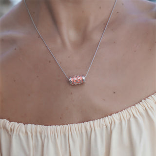 Crossandra Orange Lotus - Silk Pendant - Sterling Silver
