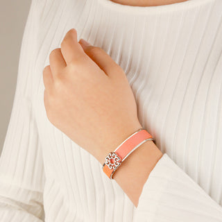 Nonya Blossom Silk Cuff - Crossandra Orange