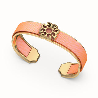 Nonya Blossom Silk Cuff - Crossandra Orange