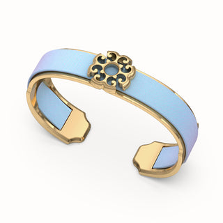 Nonya Blossom Silk Cuff - Gazebo Blue