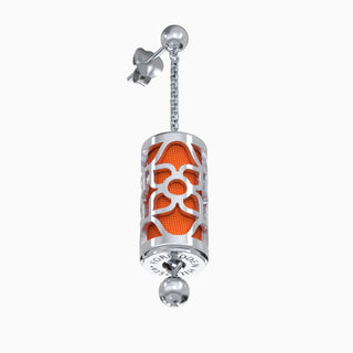 Lava Orange Lotus - Silk Earrings - Sterling Silver