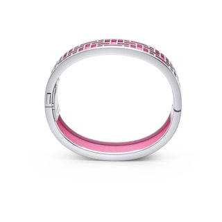 Guava Pink Pavilion - Slim Bangle - Sterling Silver