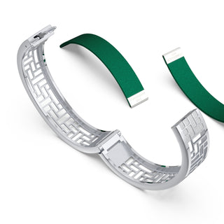 Emerald Green Pavillion - Slim Bangle - Sterling Silver