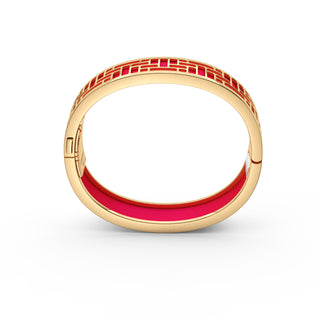 Dragonfruit Pink Pavillion - Slim Bangle - Gold Vermeil