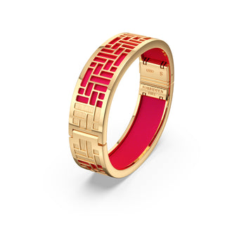 Dragonfruit Pink Pavillion - Slim Bangle - Gold Vermeil