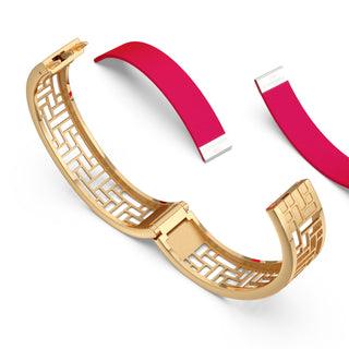 Dragonfruit Pink Pavillion - Slim Bangle - Gold Vermeil