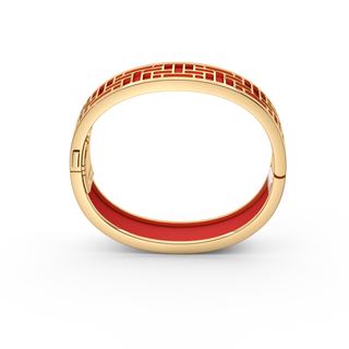 Firecracker Red Pavilion - Slim Bangle - Gold Vermeil