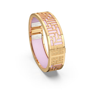 Frangipani Pink Pavillion - Slim Bangle - Gold Vermeil