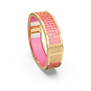 Guava Pink Pavilion - Slim Bangle - Gold Vermeil