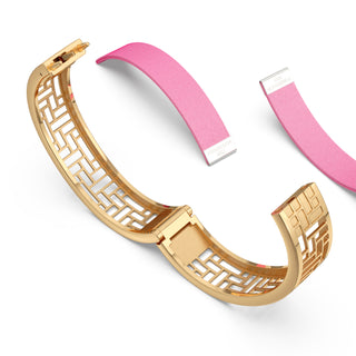 Guava Pink Pavilion - Slim Bangle - Gold Vermeil