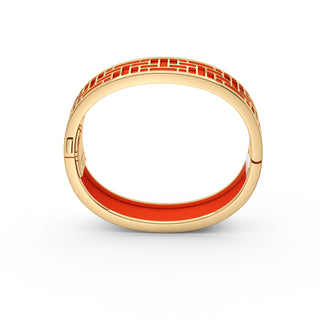 Lava Orange Pavilion - Slim Bangle - Gold Vermeil