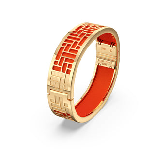 Lava Orange Pavilion - Slim Bangle - Gold Vermeil