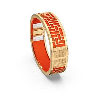 Lava Orange Pavilion - Slim Bangle - Gold Vermeil