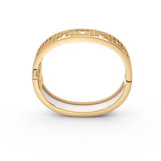 Lychee White Pavilion - Slim Bangle - Gold Vermeil