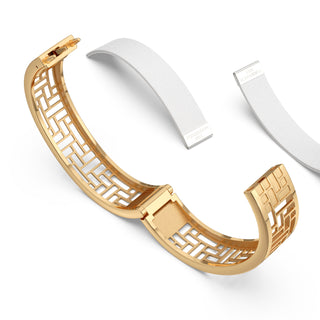 Lychee White Pavilion - Slim Bangle - Gold Vermeil