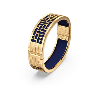 Midnight Blue Pavilion - Slim Bangle - Gold Vermeil