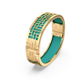 Shophouse Teal Pavilion - Slim Bangle - Gold Vermeil