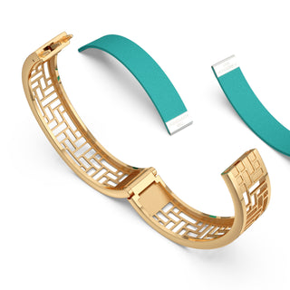 Shophouse Teal Pavilion - Slim Bangle - Gold Vermeil