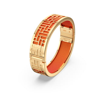 Sunset Orange Pavilion - Slim Bangle - Gold Vermeil