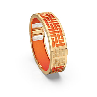 Sunset Orange Pavilion - Slim Bangle - Gold Vermeil