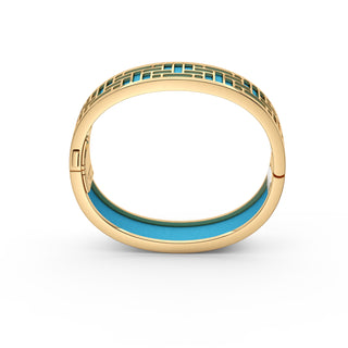Turquoise Blue Pavilion - Slim Bangle - Gold Vermeil