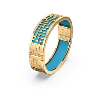 Turquoise Blue Pavilion - Slim Bangle - Gold Vermeil