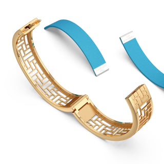 Turquoise Blue Pavilion - Slim Bangle - Gold Vermeil