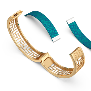 Andaman Green Pavillion - Slim Bangle - Gold Vermeil