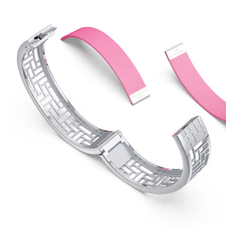 Guava Pink Pavilion - Slim Bangle - Sterling Silver