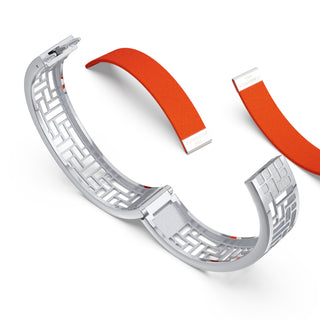 Lava Orange Pavilion - Slim Bangle - Sterling Silver